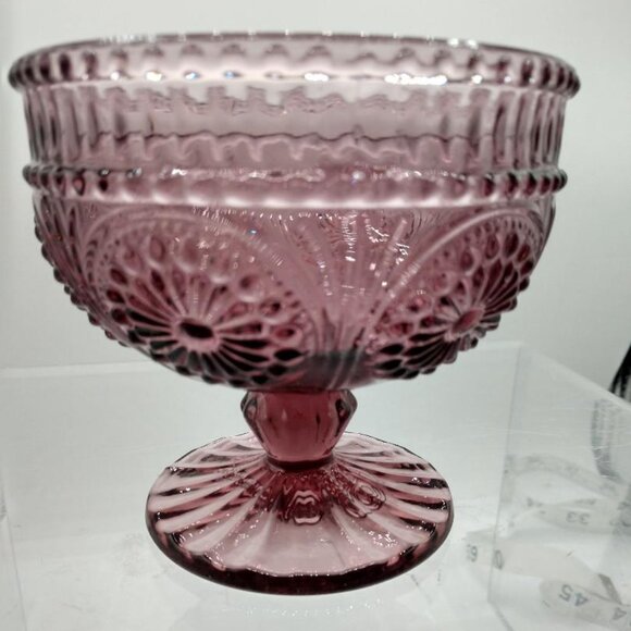 Four (4) Pioneer Woman Adeline Plum Purple Foot Glass Sundae Dessert Dishes - Picture 2 of 6